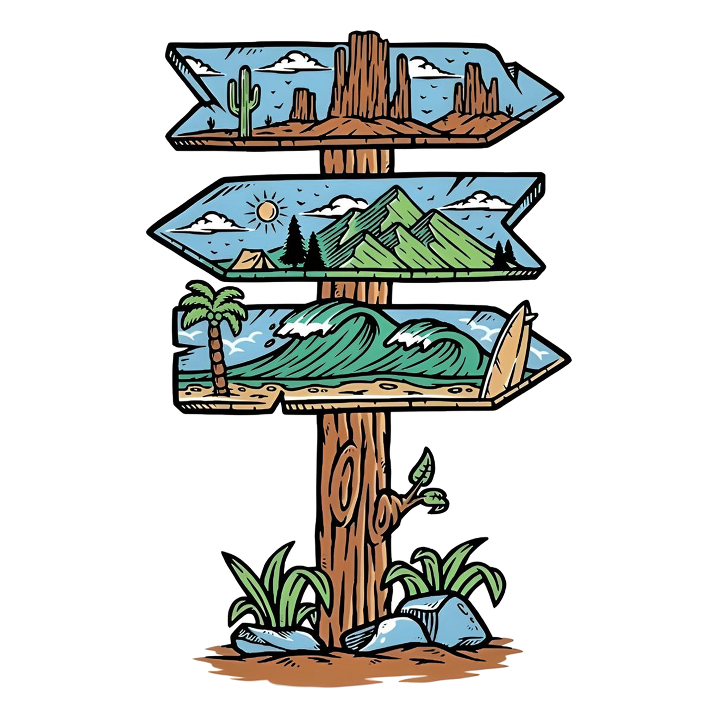 Camping Sign Board Bumper Sticker