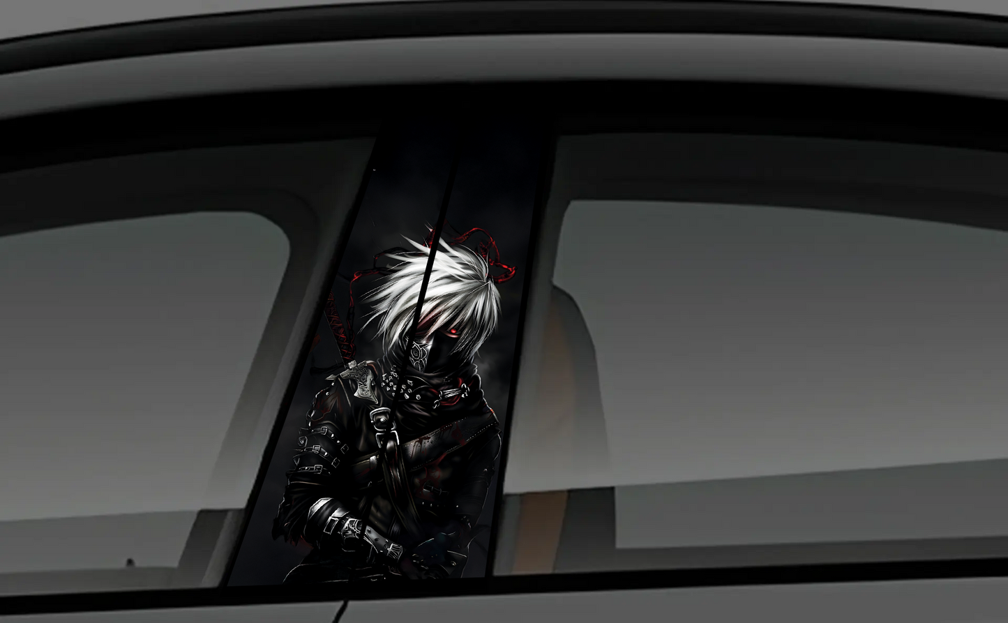 Flaming Skull Graphic Universal Car Door Pillar Wrap