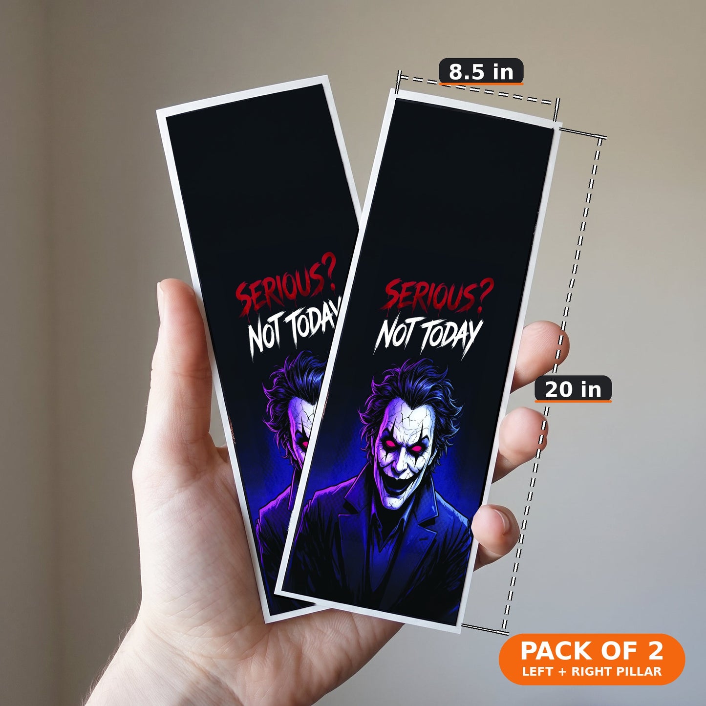 Stickerogy Car B-Pillar Wrap - Pack of 2 (Left + Right), size 8.5 x 20 in per piece