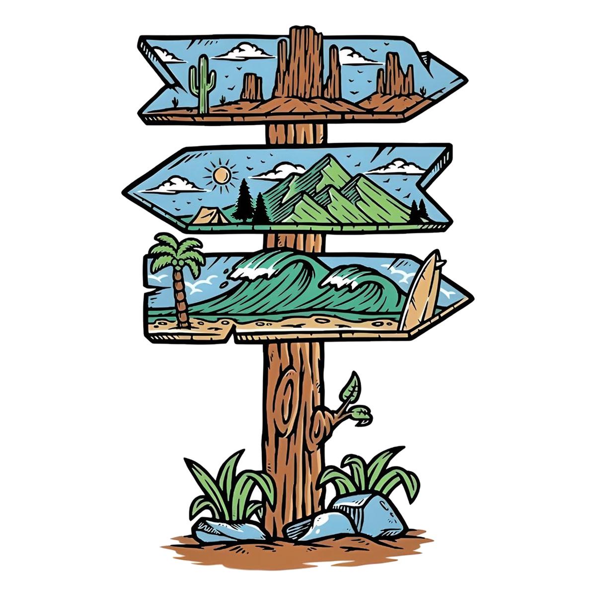 Camping Sign Board Bumper Sticker