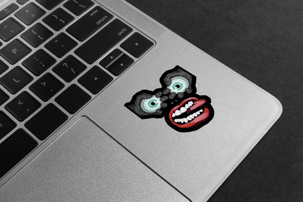 Creepy Monster Face - Laptop Mockup