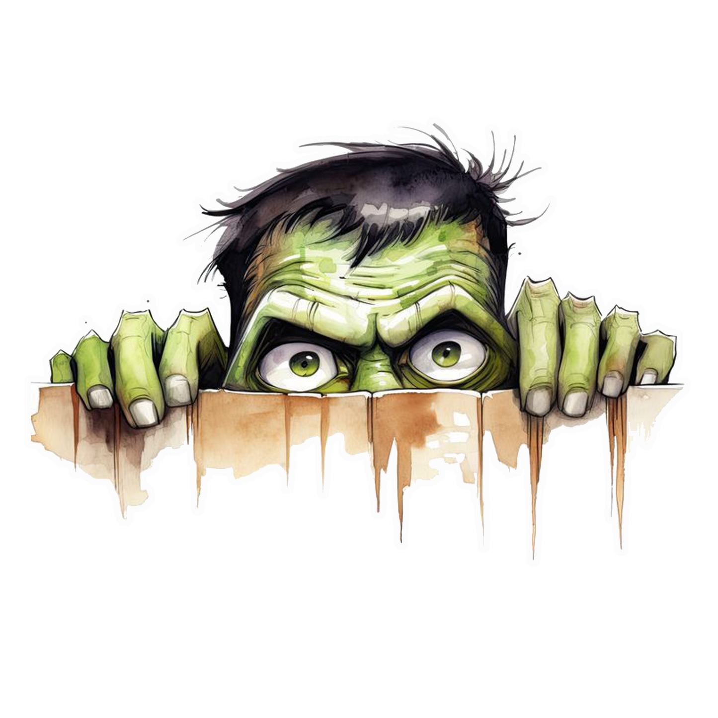 Hulk peeking  Bumper Sticker