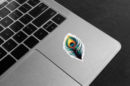 Peacock Feather Art Premium Vinyl Sticker