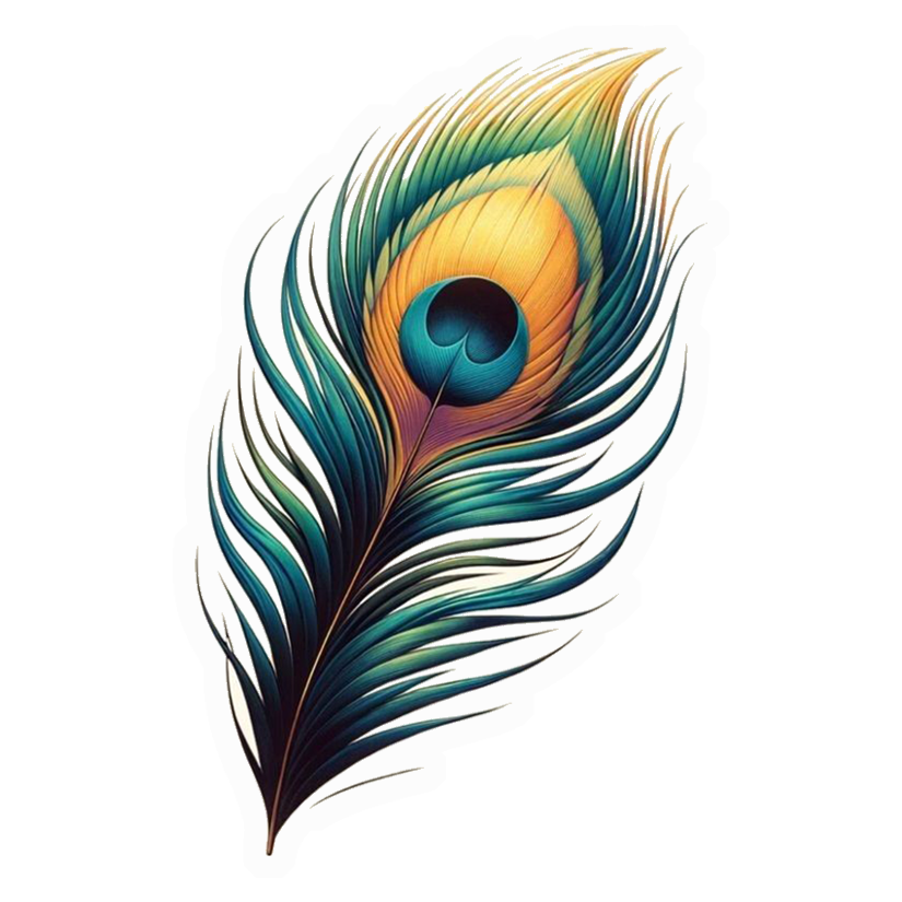 Peacock Feather Art Premium Vinyl Sticker