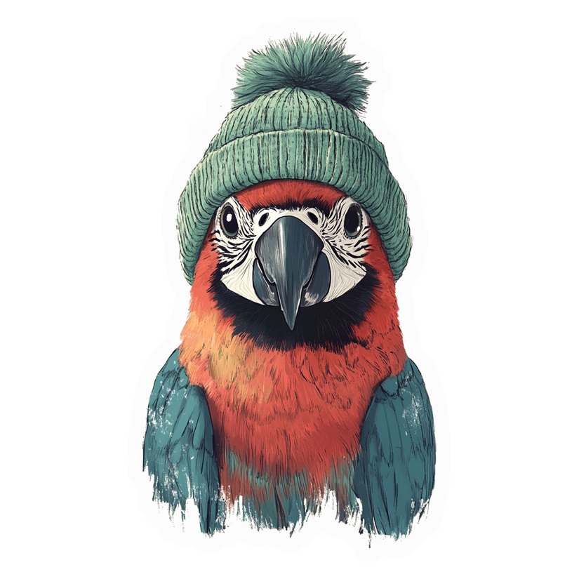 Beanie Parrot Cool Premium Vinyl Stickers