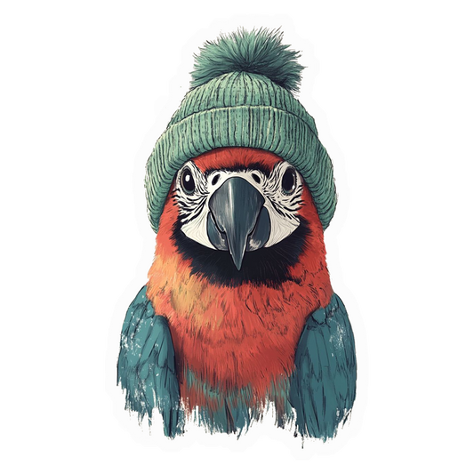 Beanie Parrot Cool Premium Vinyl Stickers