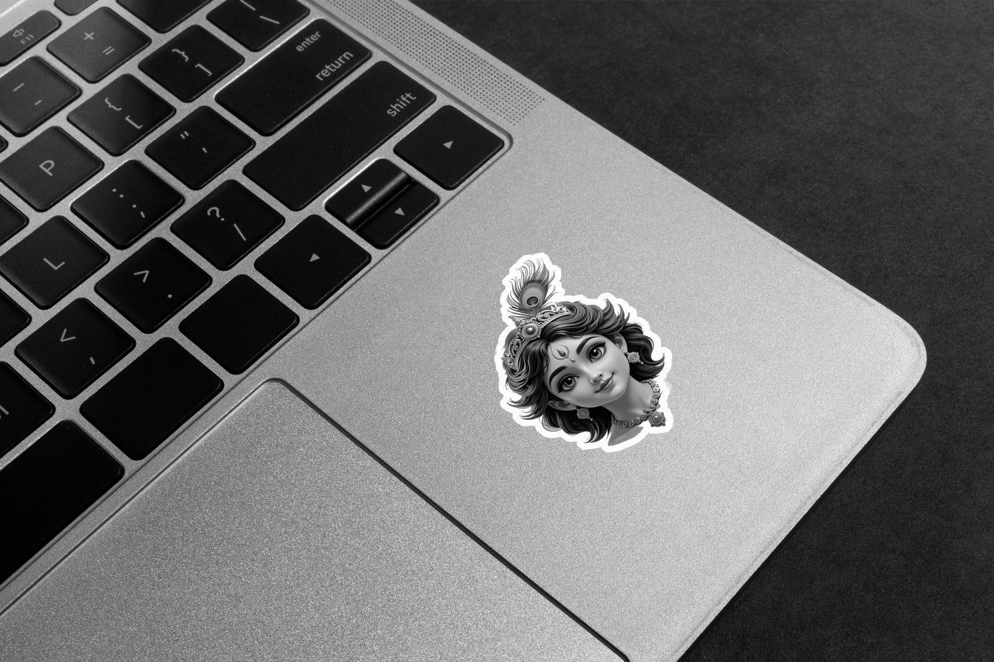 Baby Krishna Grey Scale Premium Vinyl Stickers