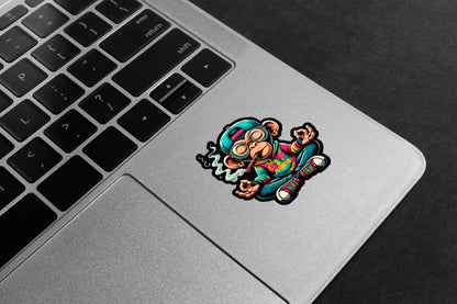 Meditating Monkey Chill Premium Vinyl Stickers