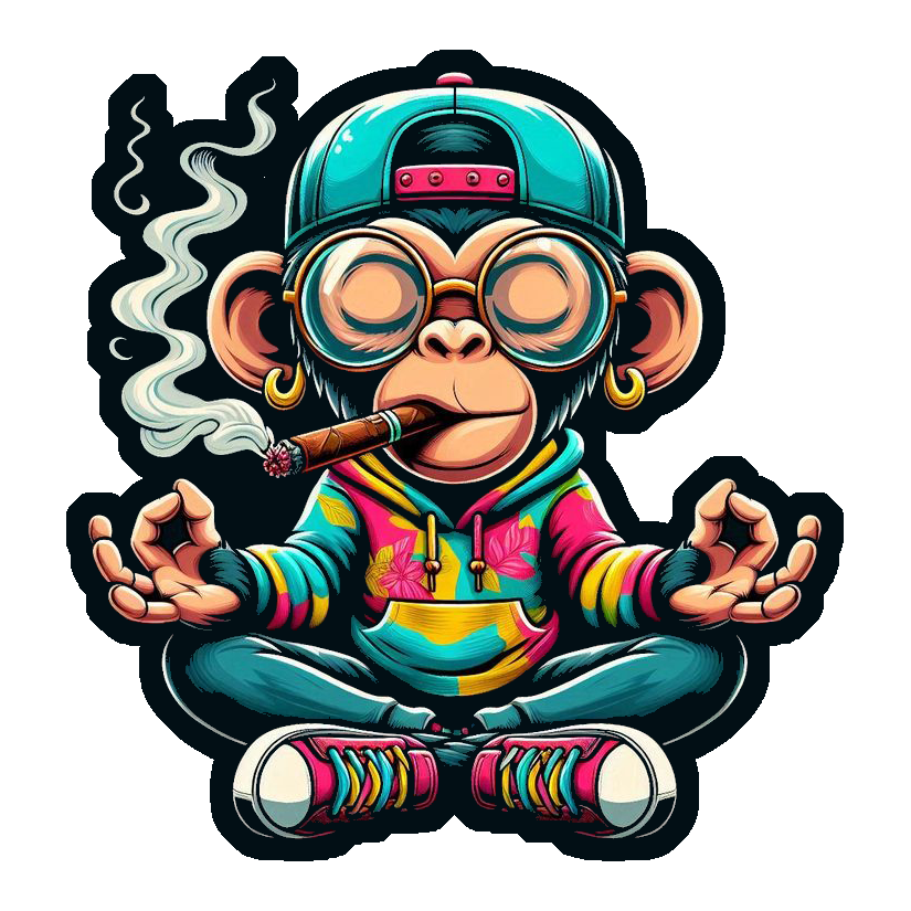 Meditating Monkey Chill Premium Vinyl Stickers