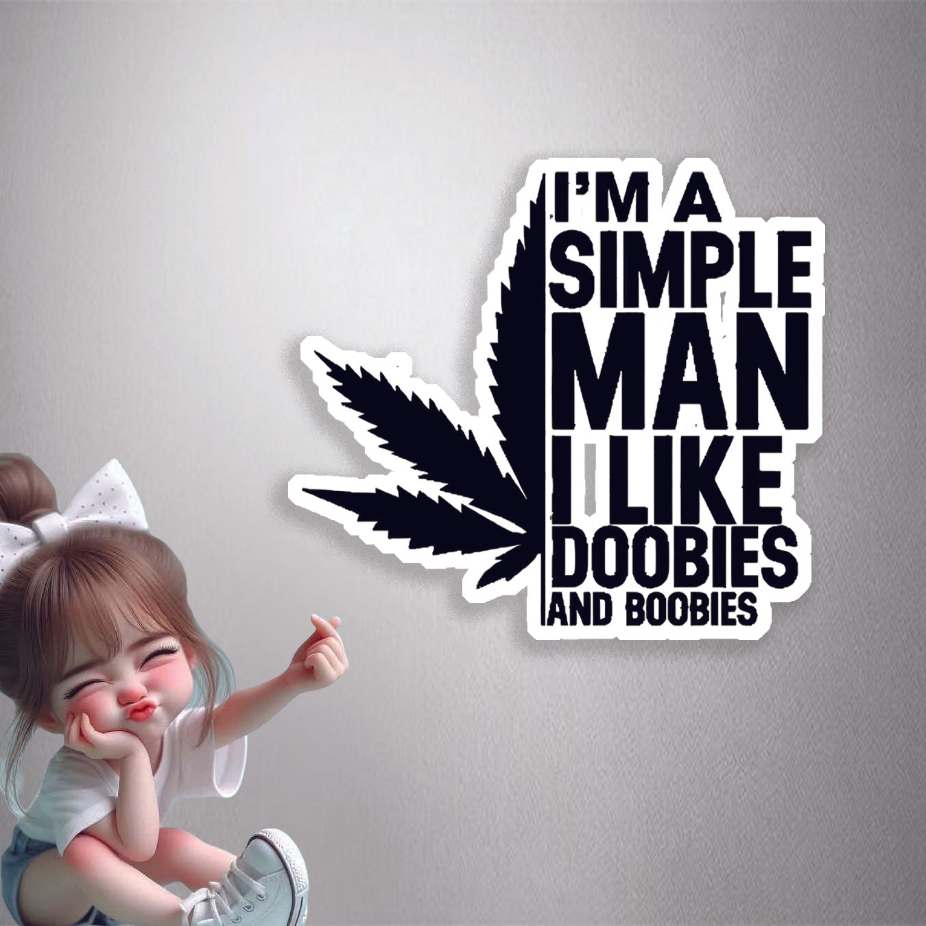 Simple Man Doobies Boobies Premium Vinyl Stickers