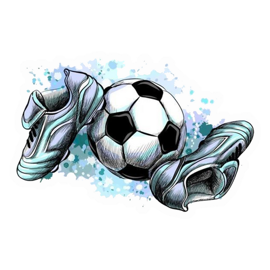 Football Shoes with Ball Premium Vinyl Stickers