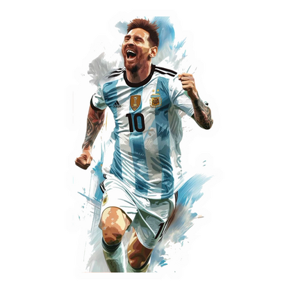 Messi in Action (Portrait)Premium Vinyl Stickers