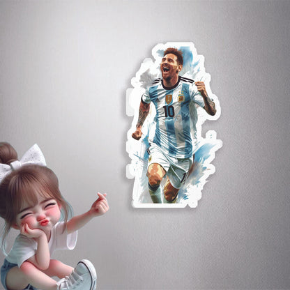 Messi in Action (Portrait)Premium Vinyl Stickers