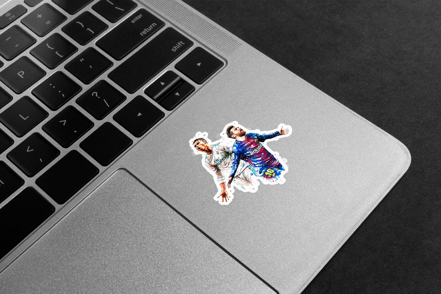 Ronaldo and Messy together in action Premium Vinyl Stickers