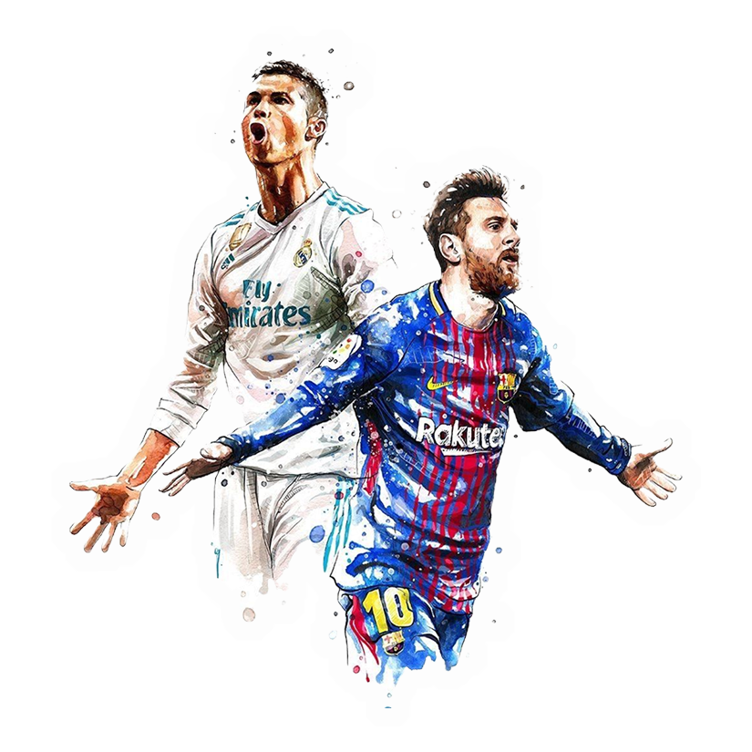 Ronaldo and Messy together in action Premium Vinyl Stickers