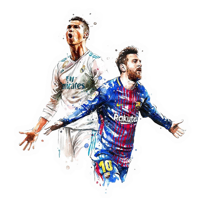 Ronaldo and Messy together in action Premium Vinyl Stickers