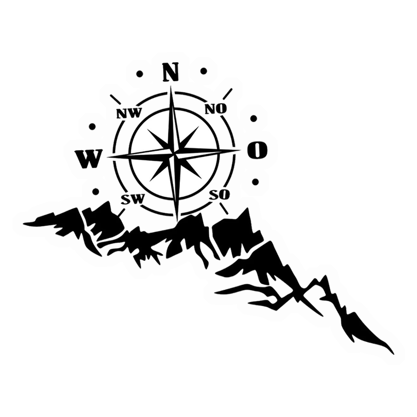 Uphills Compass Premium Vinyl Stickers