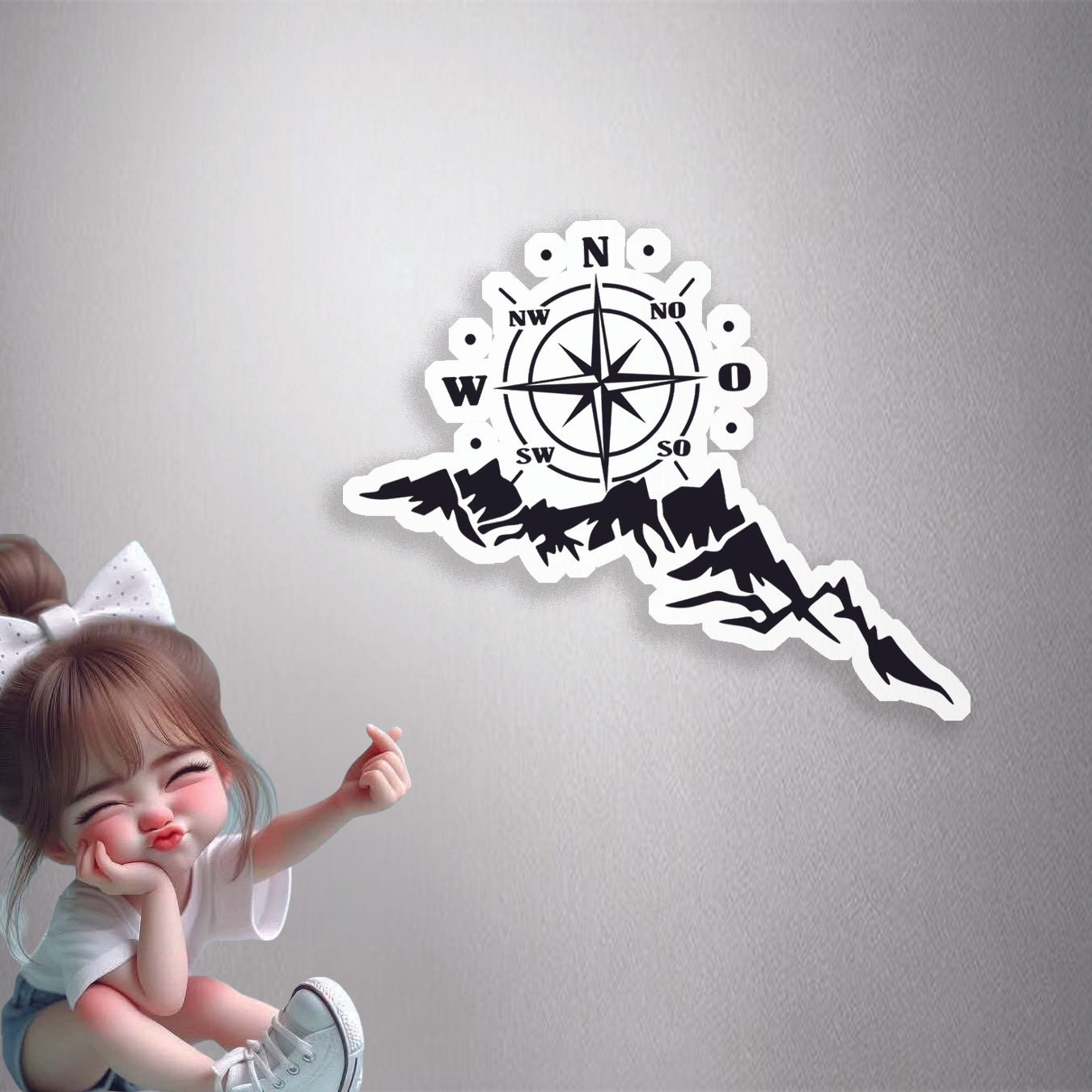 Uphills Compass Premium Vinyl Stickers
