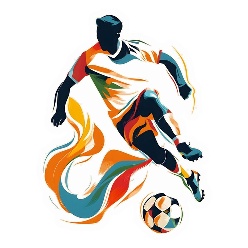 Aesthetic Football player in action Premium Vinyl Stickers