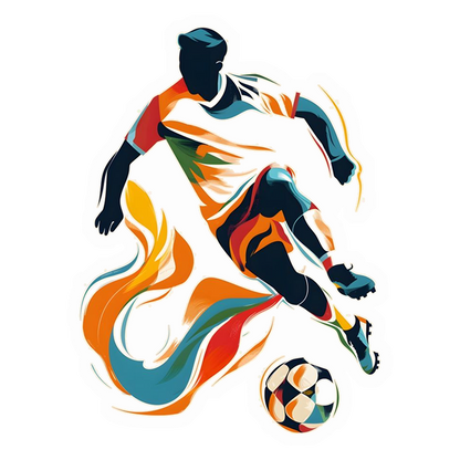Aesthetic Football player in action Premium Vinyl Stickers