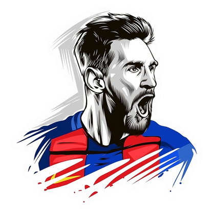 Messi in Josh Premium Vinyl Stickers