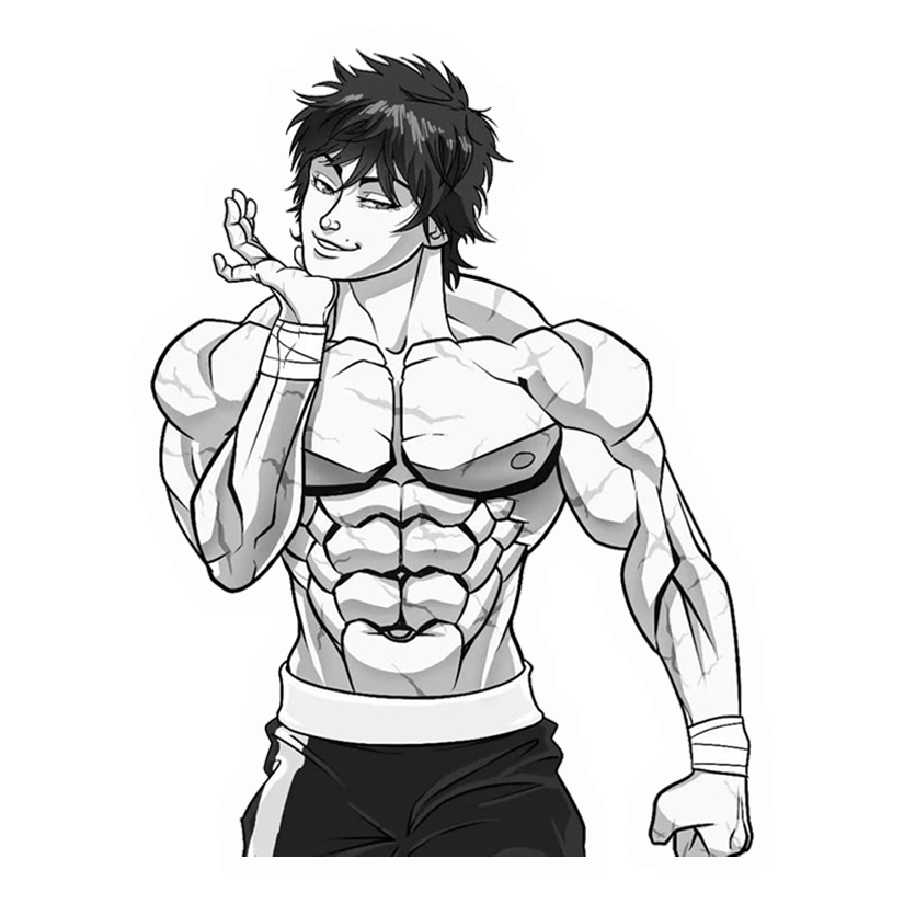 Baki Hanma Neck Cracking pose Premium Vinyl Stickers