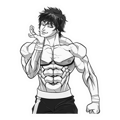 Baki Hanma Neck Cracking pose Premium Vinyl Stickers