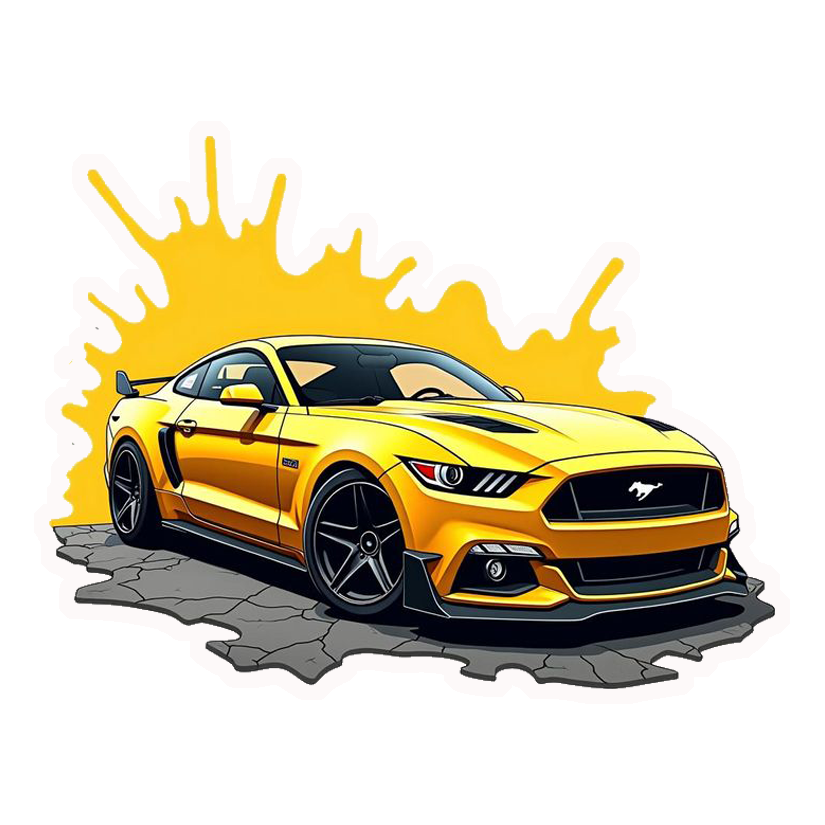 Mustang Yellow Dream Premium Vinyl Stickers