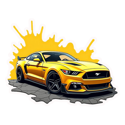 Mustang Yellow Dream Premium Vinyl Stickers