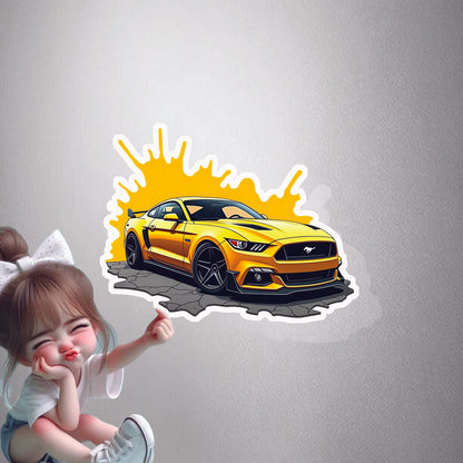 Mustang Yellow Dream Premium Vinyl Stickers