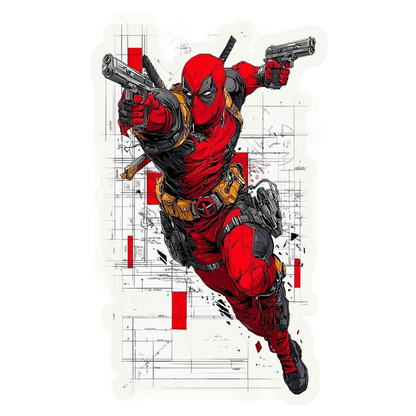 Deadpool in action Creative Premium Vinyl Stickers