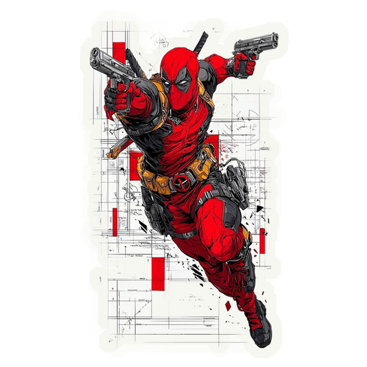 Deadpool in action Creative Premium Vinyl Stickers