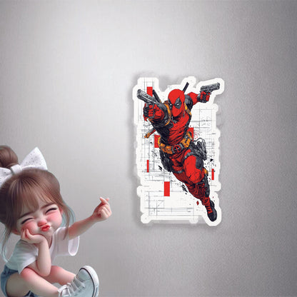 Deadpool in action Creative Premium Vinyl Stickers