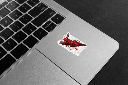 Deadpool in action Creative Premium Vinyl Stickers