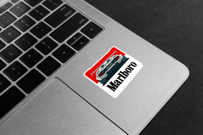 Marlboro White Sports Car Premium Vinyl Stickers
