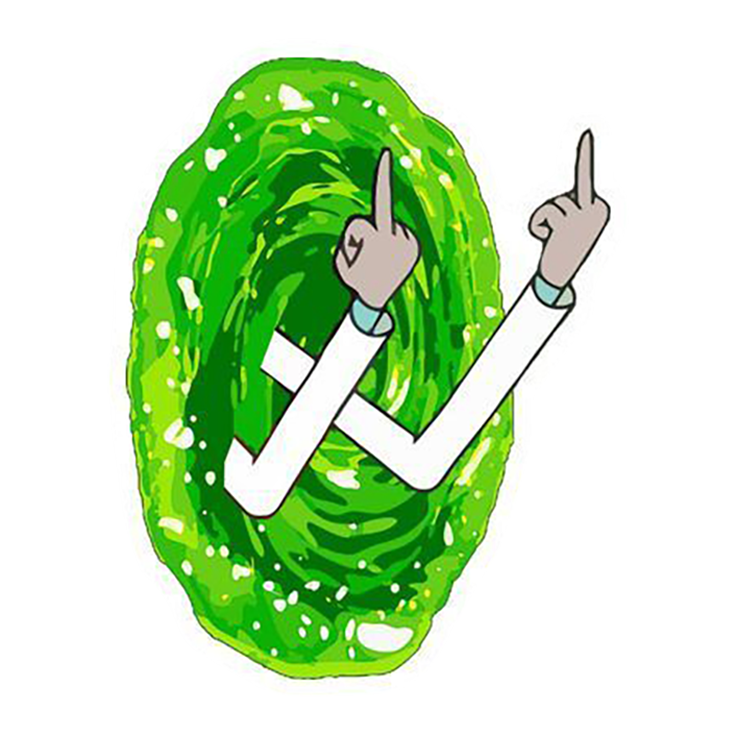 Mad Scientist Showing Middle Finger Artistic Premium Vinyl Stickers