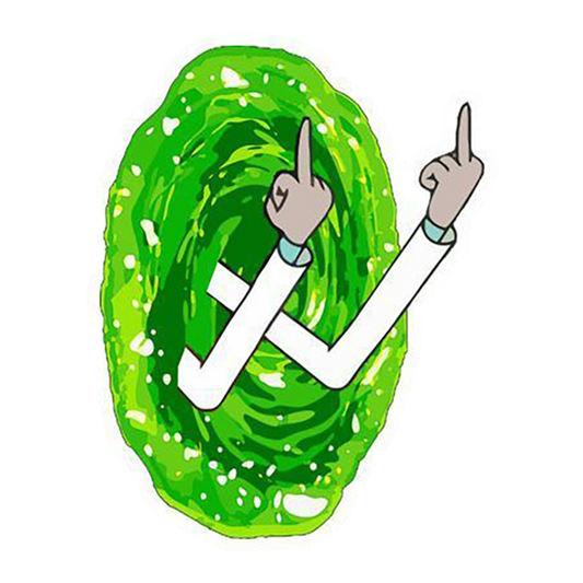 Mad Scientist Showing Middle Finger Artistic Premium Vinyl Stickers