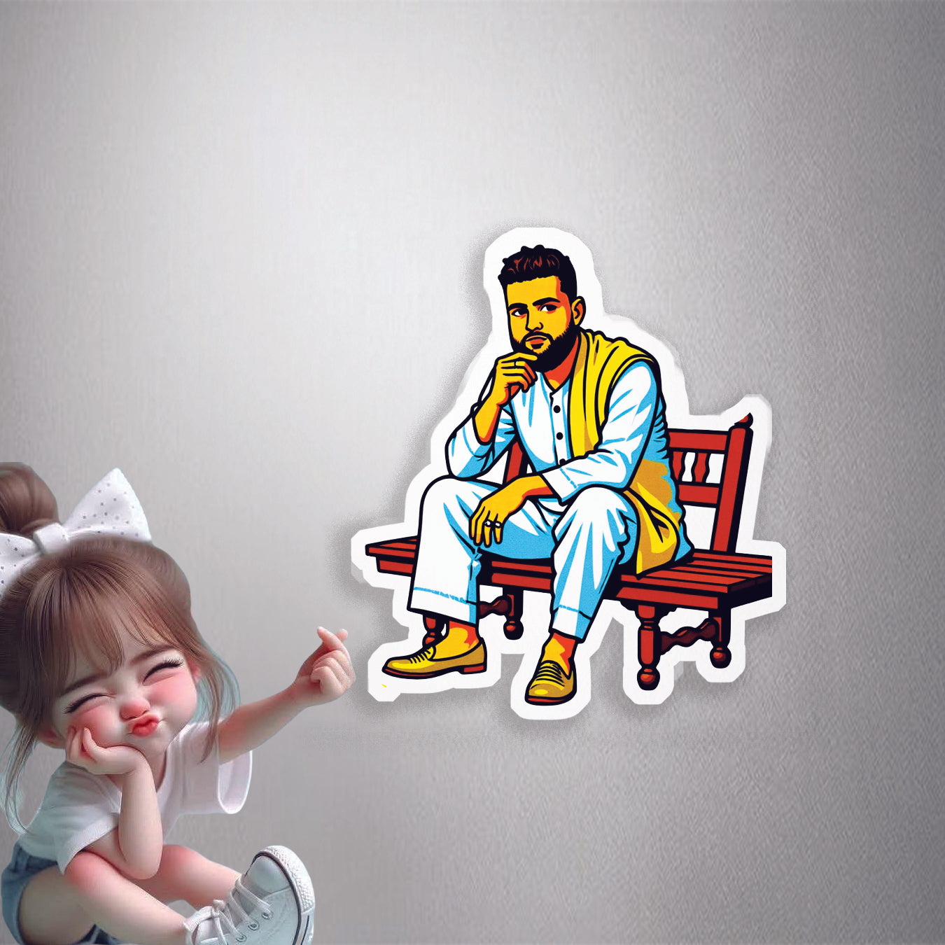Karan Aujla Desi Look Premium Vinyl Stickers
