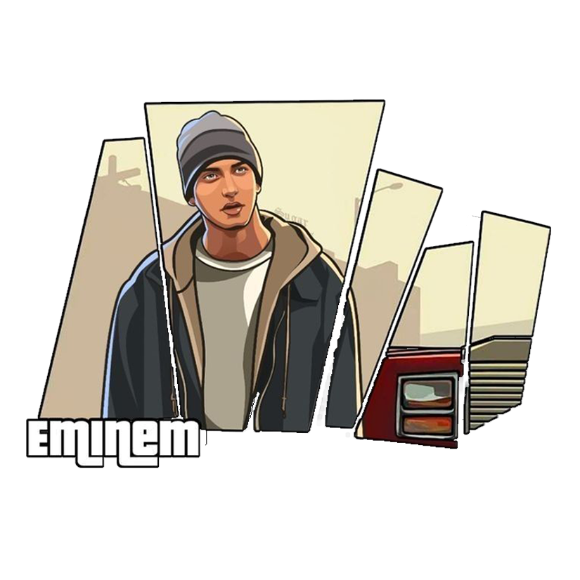 Eminem Framed Gta V Premium Vinyl Stickers