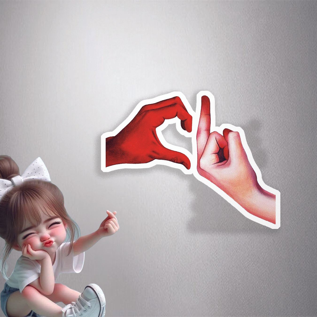 C + Middle Finger Design Premium Vinyl Stickers