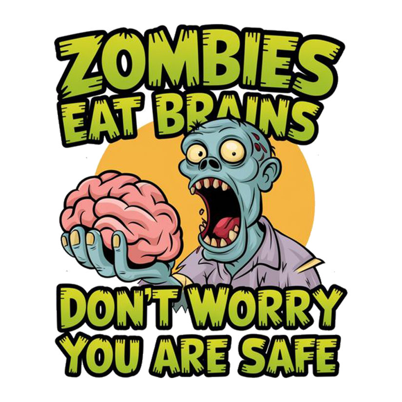 Zombie Safe Brains Premium Vinyl Stickers
