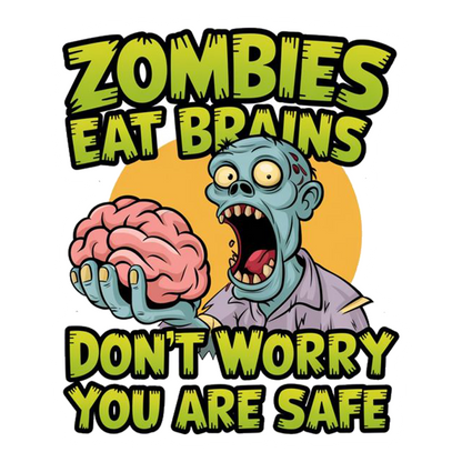 Zombie Safe Brains Premium Vinyl Stickers