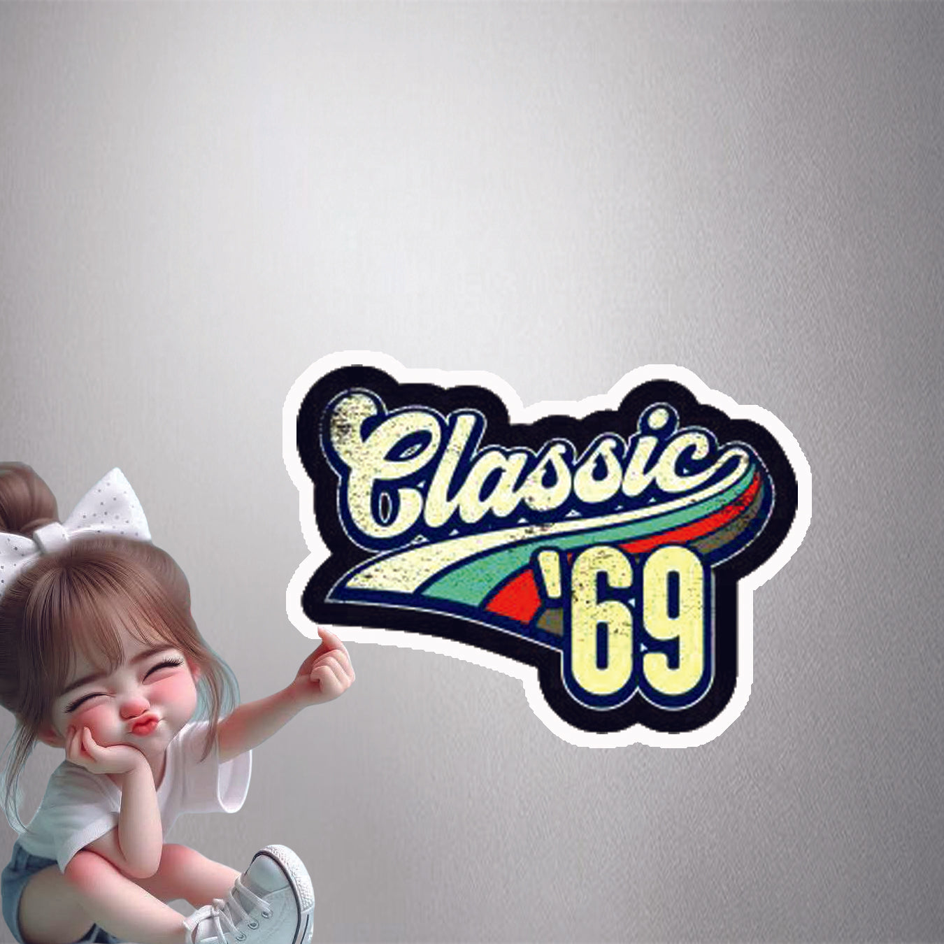 Classic 69 Retro Premium Vinyl Stickers