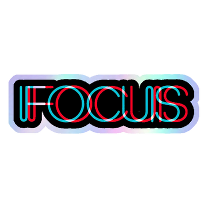 Focus Glitch Style Holographic Stickers