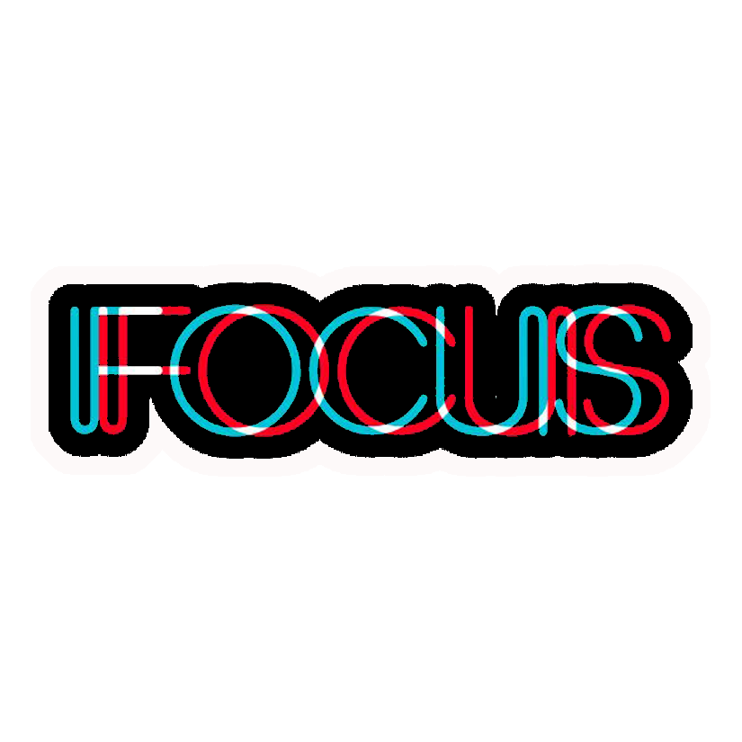 Focus Glitch Style Premium Vinyl Stickers