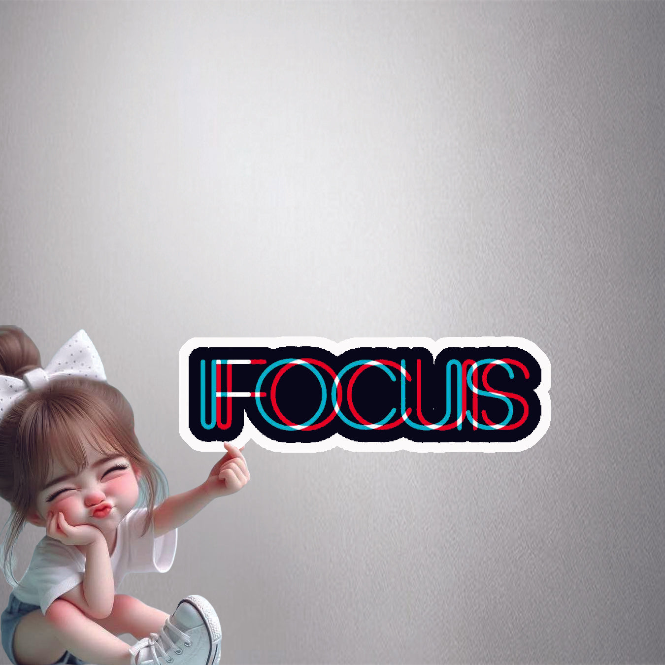 Focus Glitch Style Premium Vinyl Stickers