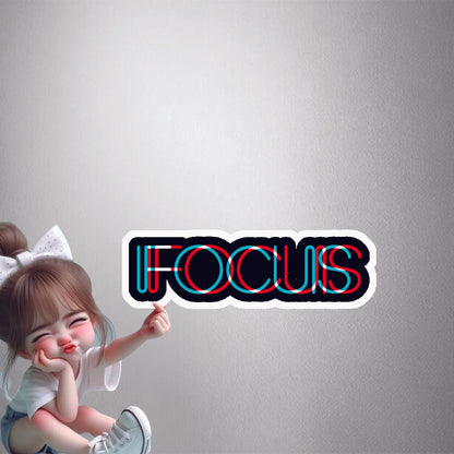 Focus Glitch Style Premium Vinyl Stickers