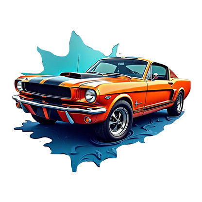 Classic Mustang Orange Premium Vinyl Stickers