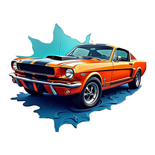 Classic Mustang Orange Premium Vinyl Stickers