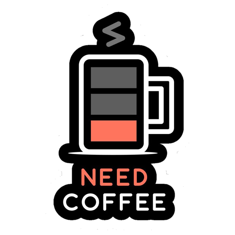 Need Coffee Battery Premium Vinyl Stickers